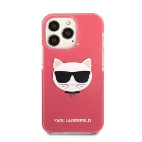   Karl Lagerfeld Choupette Head TPE szilikon hátlap tok Apple iPhone 13 Pro Max, rózsaszín
