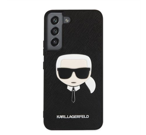 Karl Lagerfeld Head Saffiano bőr hátlap tok Samsung Galaxy S22, fekete