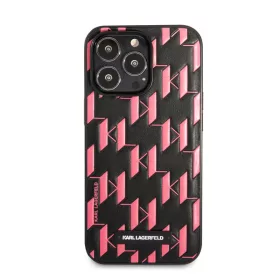   Karl Lagerfeld Monogram Plaque hátlap tok Apple iPhone 13 Pro, rózsaszín