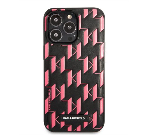 Karl Lagerfeld Monogram Plaque hátlap tok Apple iPhone 13 Pro Max, rózsaszín