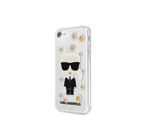 Karl Lagerfeld Ikonik Flower hátlap tok Apple iPhone SE 2022/2020/8/7, átlátszó