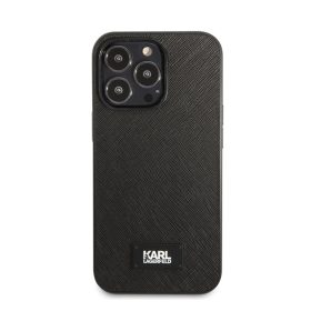   Karl Lagerfeld Saffiano Plaque hátlap tok Apple iPhone 13 Pro Max, fekete