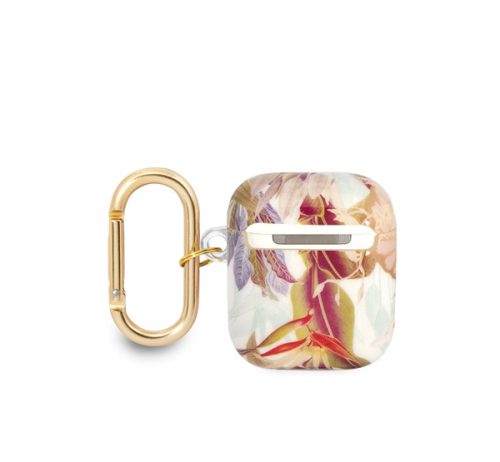 Guess Flower Print Apple Airpods tok, lila