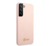 Guess Silicone Metal Logo Samsung Galaxy S22 hátlap tok, rózsaszín