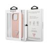 Guess 4G Saffiano Triangle Apple iPhone 13 Pro Max hátlap tok, rózsaszín