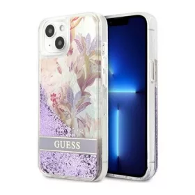   Guess Liquid Glitter Flower Apple iPhone 13 mini hátlap tok, lila