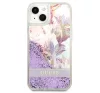 Guess Liquid Glitter Flower Apple iPhone 13 mini hátlap tok, lila