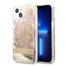   Guess Liquid Glitter Paisley Apple iPhone 13 mini hátlap tok, arany