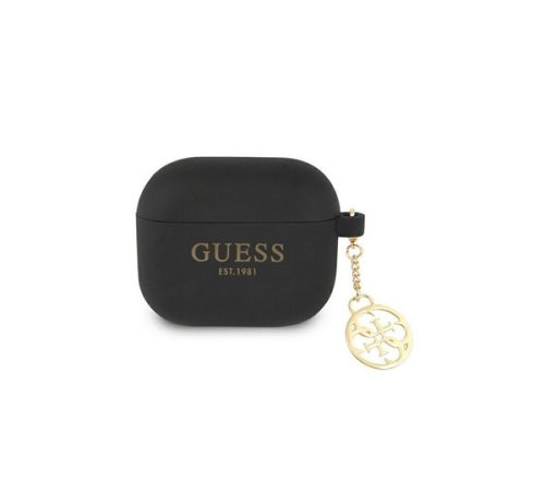 Guess 4G Charms Silicone Apple Airpods tok, fekete