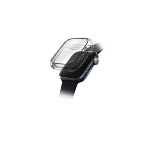 Uniq Garde Hybrid Apple Watch 45mm tok, tempered kijelző fóliával, fekete-átlátszó