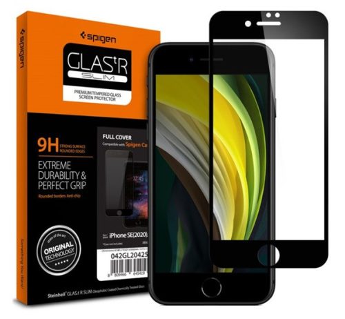 Spigen Glass FC Apple iPhone SE 2022/2020/8/7 Tempered kijelzővédő fólia, fekete