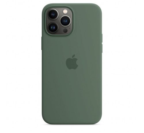 Apple iPhone 13 Pro Max MagSafe-rögzítésű szilikon tok, eukaliptusz