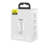 Baseus Grain Pro autós szivargyújtó gyorstöltő adapter 2xUSB, 24W, fehér