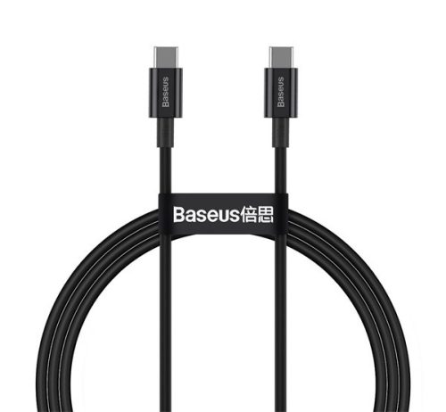 Baseus Superior Type-C - Type-C gyorstöltő adatkábel, 1m, fekete