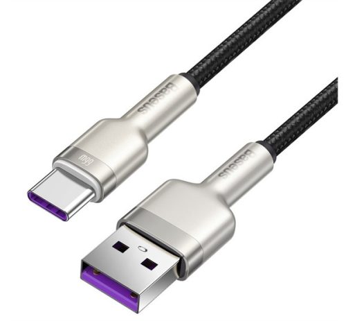 Baseus Cafule USB-C gyorstöltő töltő- és adatkábel, 0,25m, fekete