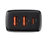 Baseus Compact gyorstöltő adapter 30W USB-C + 2XUSB-A, fekete