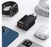 Baseus Compact gyorstöltő adapter 30W USB-C + 2XUSB-A, fekete
