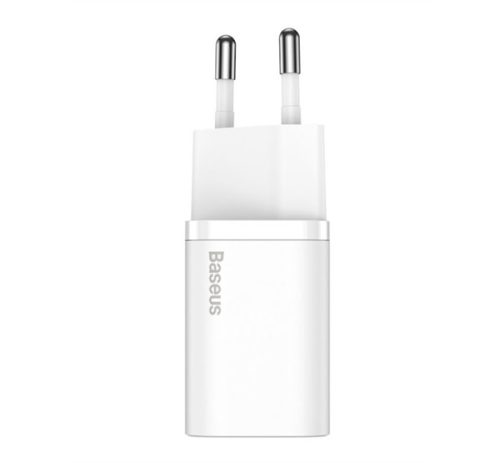 Baseus Super-Si hálózati gyorstöltő adapter USB-C, 20W, fehér