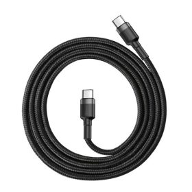   Baseus Cafule USB-C / USB-C gyorstöltő töltő- és adatkábel, 1m, szürke-fekete