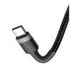 Baseus Cafule USB-C / USB-C gyorstöltő töltő- és adatkábel, 1m, szürke-fekete
