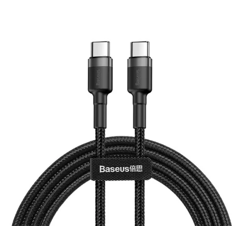 Baseus Cafule USB-C gyorstöltő töltő- és adatkábel, 2m, szürke-fekete