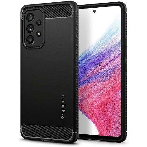 Spigen Rugged Armor Samsung Galaxy A53 tok, Matte Black, fekete