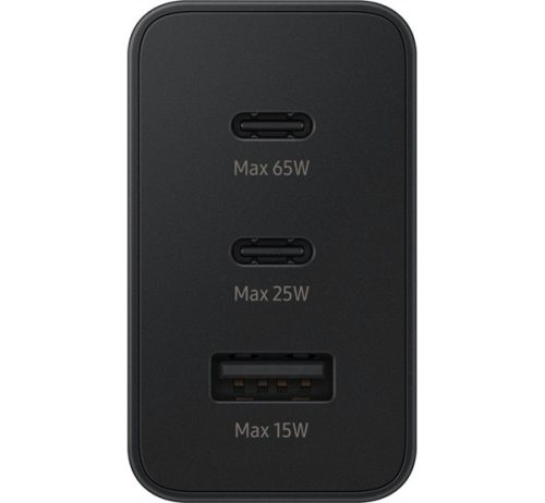Samsung EP-T6530NBE Trio hálózati gyorstöltő, USB + 2XType-C, 65W, fekete