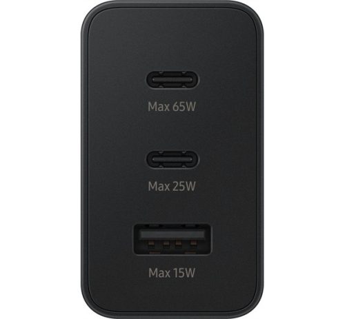 Samsung EP-T6530NBE Trio hálózati gyorstöltő USB-A+ 2xUSB-C, 65W, fekete