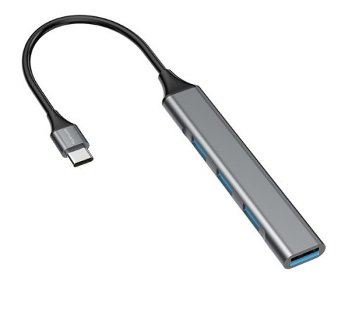 4smarts Type-C USB Hub,1x USB 3.0 + 3x USB 2.0, asztroszürke
