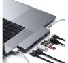 Satechi Pro Hub Max MacBook Pro Hub, 4k 60Hz HDMI, USB4 , Type-C, jack, Gigabit Ethernet és kártyaolvasó, szürke