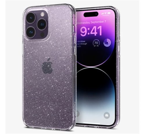 Spigen Liquid Crystal Glitter Apple iPhone 14 Pro Max Crystal Quartz tok, átlátszó