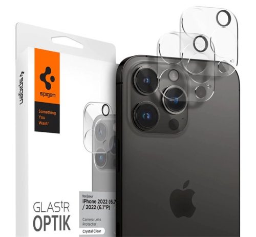 Spigen "Glas.tR SLIM EZ Fit Optik Apple iPhone 14 Pro Max/14 Pro Tempered kameravédő fólia (2db)