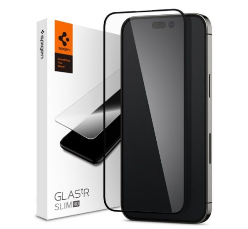 Spigen "Glas.tR Slim HD" Apple iPhone 14 Pro Max Tempered kijelzővédő fólia, fekete