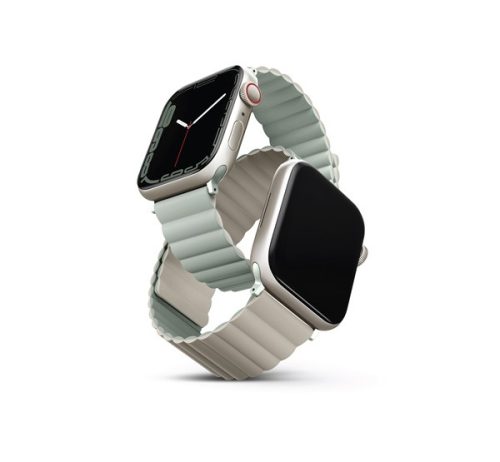 Uniq Revix mágneses szilikon szíj Apple Watch 42/44/45/49mm, zsálya/bézs