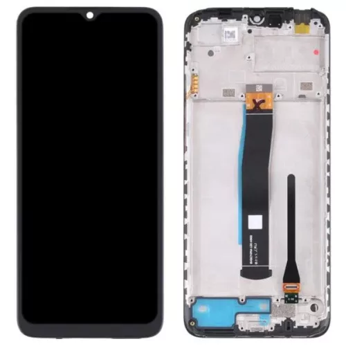 Xiaomi Redmi 10C kompatibilis LCD modul kerettel, OEM jellegű, fekete, Grade S+
