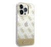 Guess Peony Glitter Script Logo Apple iPhone 14 Pro Max hátlap tok, arany