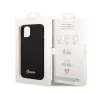 Guess Liquid Silicone Metal Logo Apple iPhone 14 Plus hátlap tok, fekete