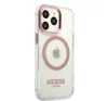 Guess Transparent MagSafe Apple iPhone 13 Pro hátlap tok, rózsaszín