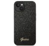 Guess Glitter Flakes Metal Logo Apple iPhone 14 Plus hátlap tok, fekete