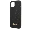 Guess Glitter Flakes Metal Logo Apple iPhone 14 Plus hátlap tok, fekete
