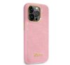 Guess Croco with Metal Camera Outline Apple iPhone 14 Pro hátlap tok, rózsaszín