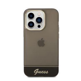   Guess Camera Outline Translucent Apple iPhone 14 Pro hátlap tok, fekete