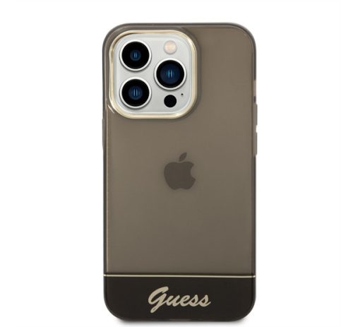 Guess Camera Outline Translucent Apple iPhone 14 Pro hátlap tok, fekete