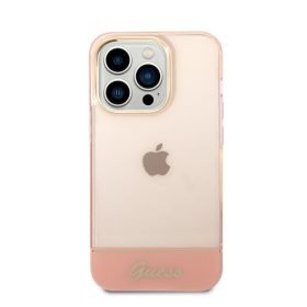   Guess Camera Outline Translucent Apple iPhone 14 Pro Max hátlap tok, rózsaszín