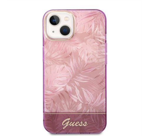 Guess Jungle Apple iPhone 14 hátlap tok, rózsaszín