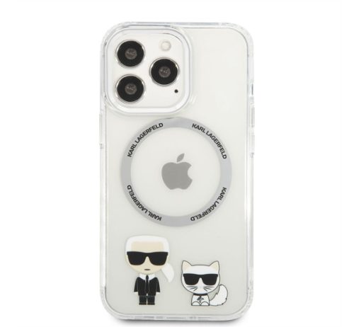 Karl Lagerfeld and Choupette MagSafe hátlap tok Apple iPhone 13 Pro Max, átlátszó