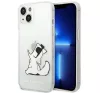 Karl Lagerfeld Choupette Eat hátlap tok Apple iPhone 14 Plus, átlátszó