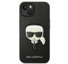 Karl Lagerfeld Head Saffiano bőr hátlap tok Apple iPhone 14 Plus, fekete