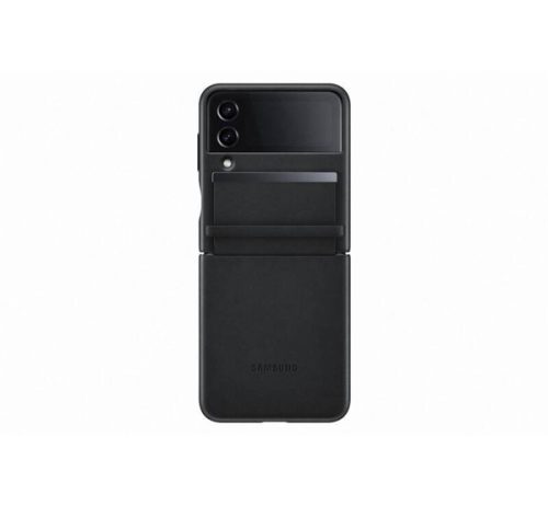 Samsung Galaxy Z Flip4 Flap Leather Cover gyári bőr tok, fekete, EF-VF721LB
