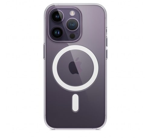 Apple iPhone 14 Pro MagSafe-rögzítésű műanyag tok, átlátszó